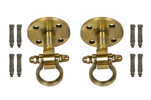 Image of Ceiling Hooks for Hanging Zula for Home Punching Bag Hanger with Anchor Bolt Fasteners Suitbale for Hammock Swing (Golden Kada 2Pc, 6 Inch-Golden-2Pc)