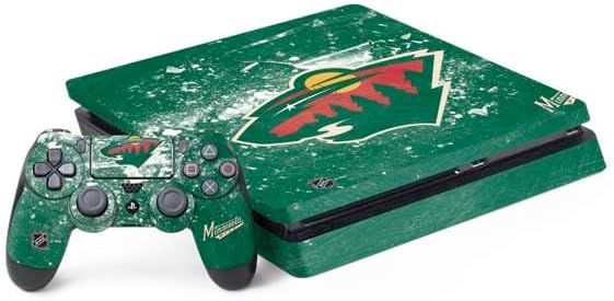 Skinit Decal Gaming Skin Compatible with PS4 Slim Bundle - Officially Licensed NHL Minnesota Wild Camo Design