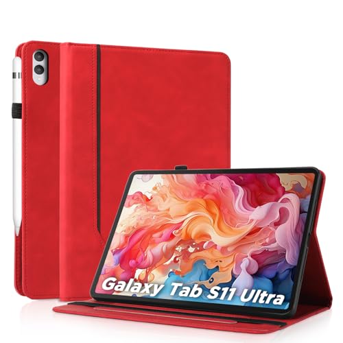 Coque Samsung Galaxy Tab S11 Ultra housse support rouge antichoc 2025