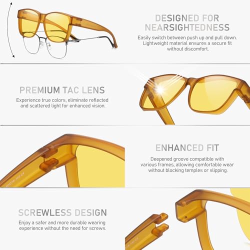 Image of GEGURI Polarized Sunglasses Fit Over Glasses for Men Women, Oversized Square Sun Glasses UV400 Protection Shades