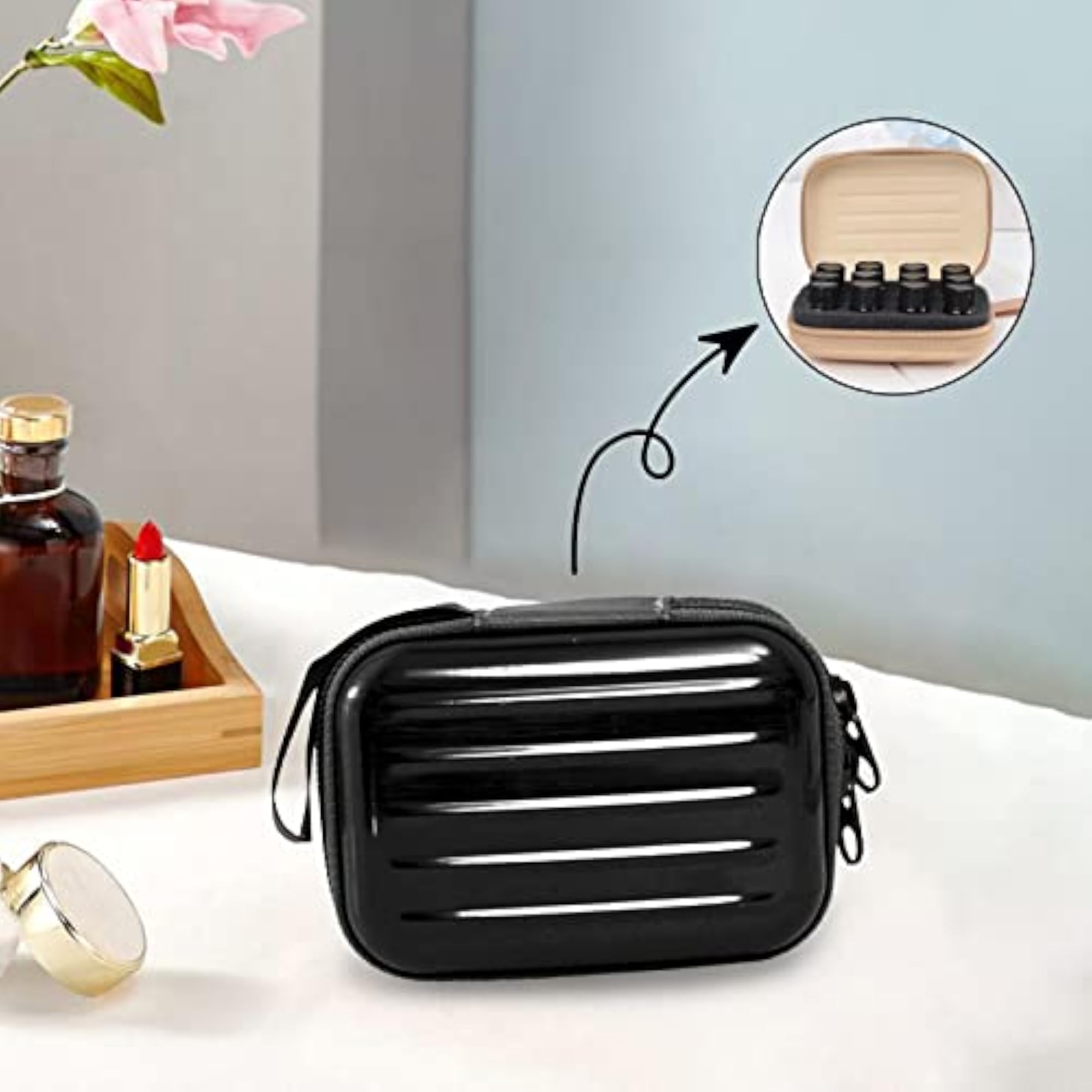 12 Grids Essential Oil Holder Case, Water Resistant Storage Bag