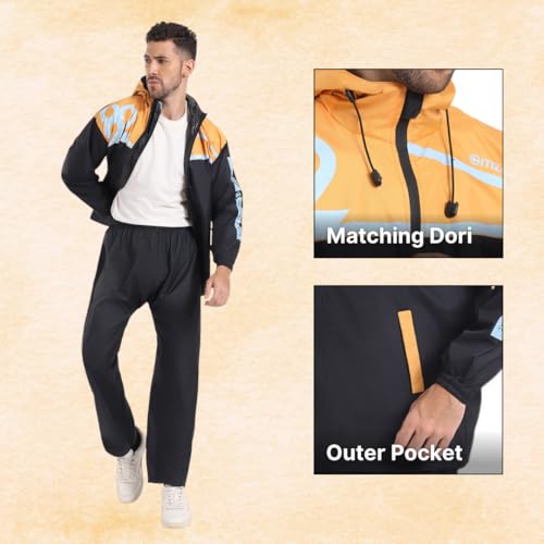 Image of Citizen Hooded Raincoat for Men Women Waterproof for Bike Riders HT Micro TPU Fabric Lightweight Stylish Sealed Hood, Large Pockets, Heavy-Duty Zippers Rainwear with Carry Pouch-CR018