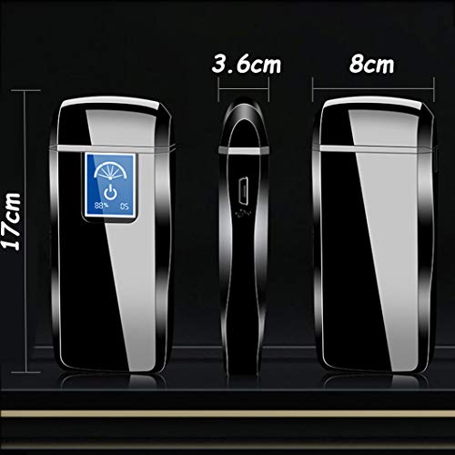Lighters Dual Arc Lighter Windproof Plasma Lighter USB Rechargeable Lighters Flameless Electronic Lighter with LED Display for Cigarettes Candles Fireworks (Silver) - Thumbnail 6