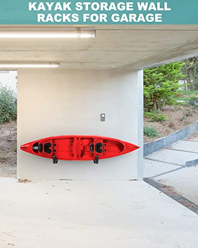 Ediors Kayak Wall Mount Rack Folding Kayak Storage Racks For Garage With 100Lbs Capacity For Kayaks,Canoes,Boats Indoor Storage (Black) #TOP3