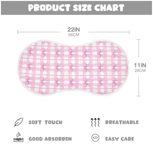 Bows Baby Burp Cloths for Boys and Girls, Soft Muslin Spit Up Towels, 22"x11" Newborn Essentials for Feeding and Drooling, 4 Pack4