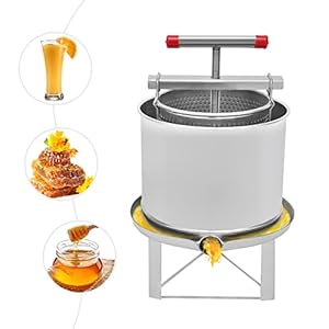 Large Scale Honey Press, 12.6L/532.6 oz Home Use Manual Honey Extractor, Beeswax Press, Stainless Steel Grape Juice Press Wine Making Equipment