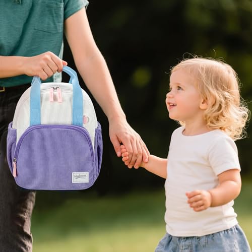 Image of Bluboon Toddler Backpack for Girls Boys 2-4 Cute 12 inch Preschool Kindergarten Backpacks Kids Daycare Bags School Travel (Purple-blue, Age 2-4 (12 inch H not Fit A4 Folder))