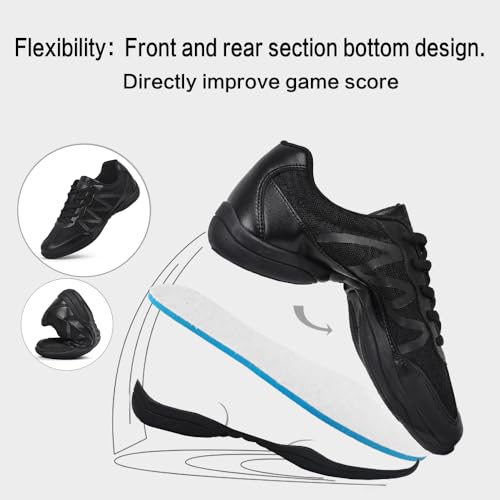 Image of Cheer Shoes for Youth Girls White Cheerleading Athletic Dance Shoes Tennis Sneakers for Competition Sport Training