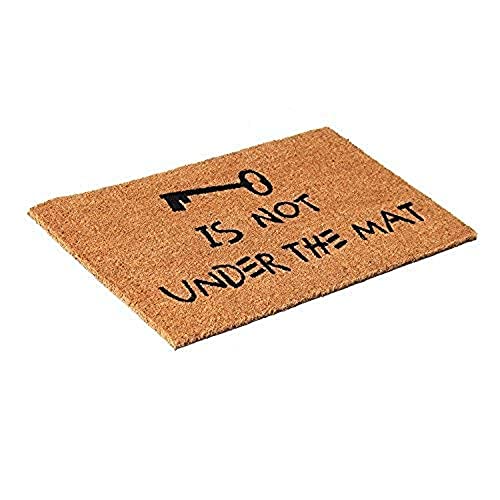 Image of Onlymat Funny Quote Printed Anti-Slip Doormat (Black, Brown) Shaped Entryway Rug Natural Coir with PVC Backing for Outdoor, Entrance, Home Mats Floor Door, Hall, Drawing, Living Room (75 x 45cm)