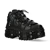 New Rock Boots WALL106-S25 Unisex Metallic Black Leather Platform Gothic Boots