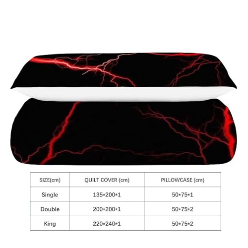 Housse de couette éclair rouge microfibre 135x200cm avec taie - 4