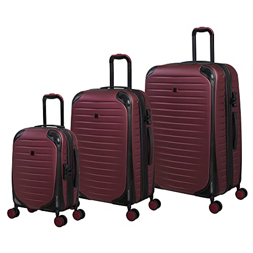 it luggage Lineal 3 Piece Hardside 8 Wheel Expandable Spinner, Red, 3 Pc Set