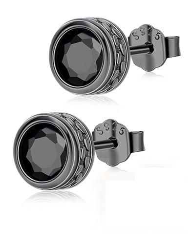 Stud Earrings 925 Sterling Silver Stud Earrings for Mens Womens Pierced Mens Earrings Jewelry Gift for Father's Day Gifts