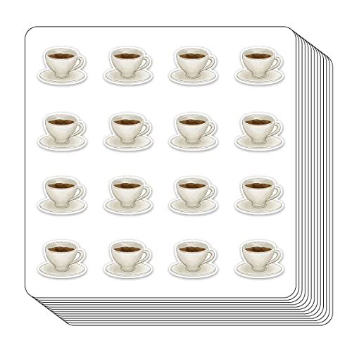 Coffee Hot Chocolate Planner Stickers, 0.5in Monthly Scrapbooking Arts Crafting 208-Pack