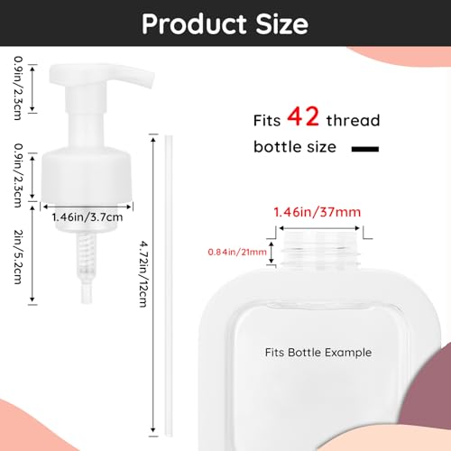 Image of Segbeauty 3pcs White Foaming Hand Soap Pump Replacement, Countertop Foam Soap Dispenser Pump Heads, Foaming Dispenser Pumps for Bathroom Shampoo Bottle, 42 Thread Size Face Wash Bottle Replace Caps