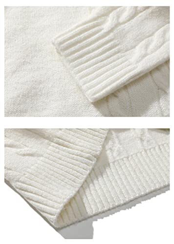 Men's Winter Knitted Sweater Oversized Black Pullover V Neck Vintage Striped Knitwear 6