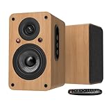 2台1組 100W 2ウェイブックシェルフスピーカー Bluetooth/USB入力/AUX入力/HDMI入力/光入力/同軸入力 4インチウーファー/1.5インチツイーター テレビ/TV/PC用デスクトップステレオスピーカー 木製