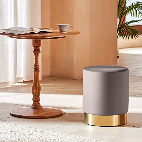 VONLUCE Pouf in Velluto con Sedile Imbottito e