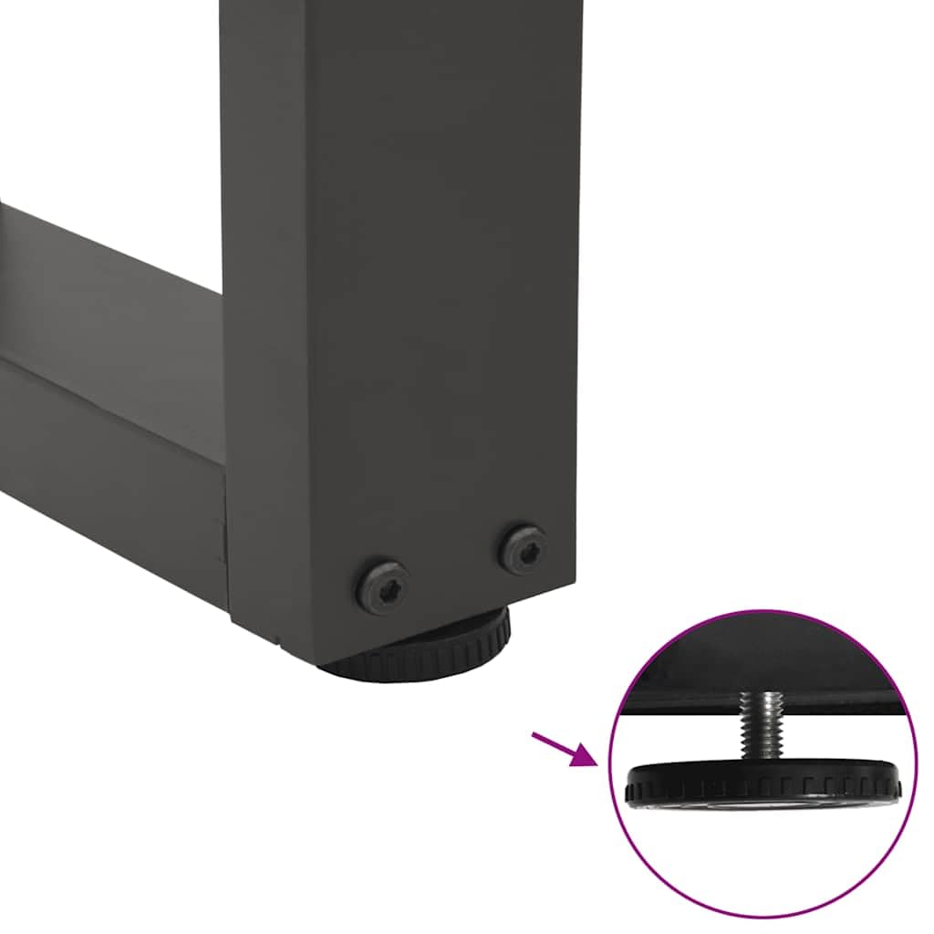 Nogi do stolika kawowego w kształcie litery V, 2 sztuki, kolor antracytowy, stal malowana proszkowo, 50 x (42 – 43,3) cm, z regulowanymi poziomami do stolika kawowego, stabilny montaż za