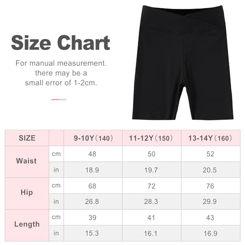 ZukoCert Shorts atléticos para meninas, controle de barriga, leggings de motociclista com cintura cr