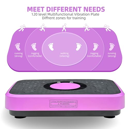 Image of Vibration Plate Machine with Resistance Bands and Remote Control 125 Speed Levels 450LB Capacity Whole Body Oscillating Platform for Home Use