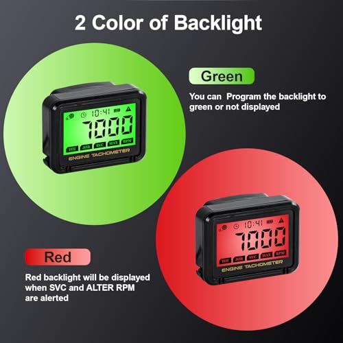 Drehzahlmesser Motorsäge Benzinmotor Rasenmäher Clip-drehzahlmesser Wartung Messgerät Kettensäge RPM Tachometer Grüne Hintergrundbeleuchtung Traktorgenerator Digitaler Induktiver Drehzahlmesser