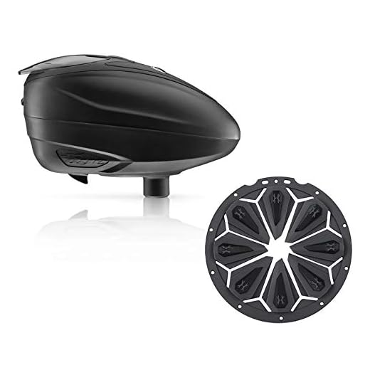 Dye LT-R Electronic Paintball Loader - Black with HK Army Epic Speed Feed (Black with Charcoal Epic Speed Feed)