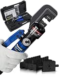 AMZCNC AMZCNC 8 US Ton Hydraulic Cable Lug Crimper Kit - 9 Pairs of American Standard Dies Included, Crimping Range 12 AWG to 2/0 AWG