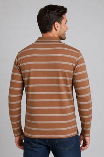 Image of SANE ORIGINALS Full Sleeves Textured Polo Tshirt for Men with Pocket || Long Sleeves Collar and Pocket T-Shirt for Men