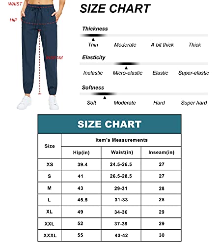 Libin Women's Lightweight Joggers Quick Dry Hiking Running Pants Athletic Workout Track Casual With Zipper Pockets,Black S #TOP5