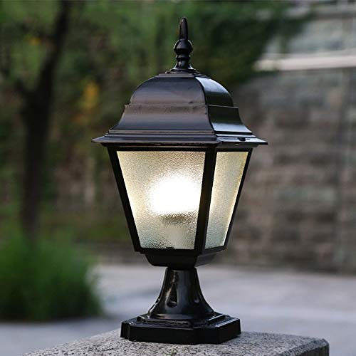 BTBAM Outdoor Waterproof IP55 Bollard Pillar Light Exterior Courtyard Fence Landscape Street Decoration Aluminum Column Lamp Community Patio Glass Post Lantern E27