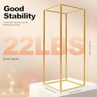 JUOPTGJ 4Pcs Metal Flower Stand,Column Vases Wedding Centerpieces,Rectangular...