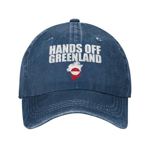 Hands Off Greenland Caps for Mens Hands Off Greenland Protest Hats for Women Fashionable Hands Off Greenland Shirt Navy Blue