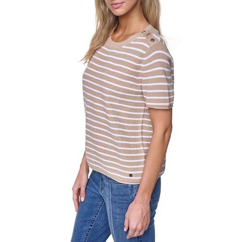 Image of Nautica Women's Crew Neck Solid Short Sleeve Sweater