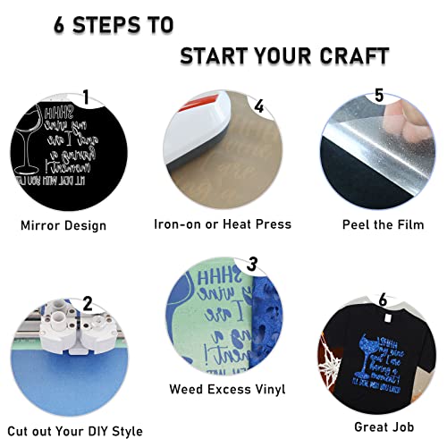 Bonnyhtv Royal Blue Glitter Htv Heat Transfer Vinyl Roll, Glitter Iron On Vinyl For Cricut & Silhouette Cameo, 12" X 5Ft Glitter Vinyl For Heat Transfer Vinyl For T-Shirts Gifts (Royal Blue) #TOP4