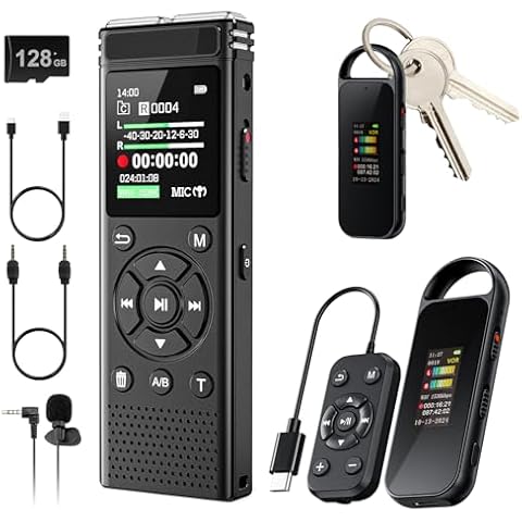136GB Digital Voice Recorder + 64GB Portable Mini Audio Recorder Cover