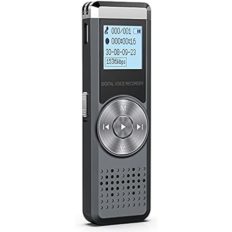 64GB Digitale Diktiergeräte, KINPEE Audio Aufnahmegerät Diktiergerät MP3 Ton Aufnahmegerät Audio Recorder Digital Voice Recorder Diktiergerät Klein Sound Recorder Rekorder Diktiergerät mit Wiedergabe Cover