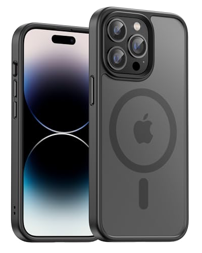 Image of UNBREAKcable Magnetic for iPhone 14 Pro Case, Compatible with MagSafe, Full Camera Protection, Built-in Magnetic Ring, Drop Protection Shockproof Slim Phone Cover (Black)