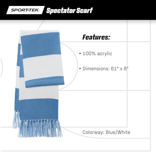 SPORT-TEK Unisex Spectator Scarf | Striped Winter Essential for Men & Women, Fringed Design & Lightweight Feel3