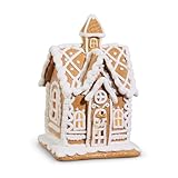 RAZ Imports Christmas Lighted Gingerbread House Figurine, 7.75-inch Height, Holiday Decoration