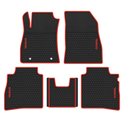 biosp Car Floor Mats Replacement for Nissan Sentra 2012-2019 Front and Rear Seat Heavy Duty Rubber Liner Black Red Vehicle Carpet Custom Fit-All Weather Guard Odorless