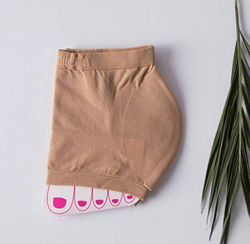 Mirrwin Gel Fersen Socken Atmungsaktive Gel Fersensocken Silikon Feuchtigkeitsspendende Gel fersensocken Befeuchtet trockene Haut schützt Fersenschmerzen und Pflege 2 Paare Teint