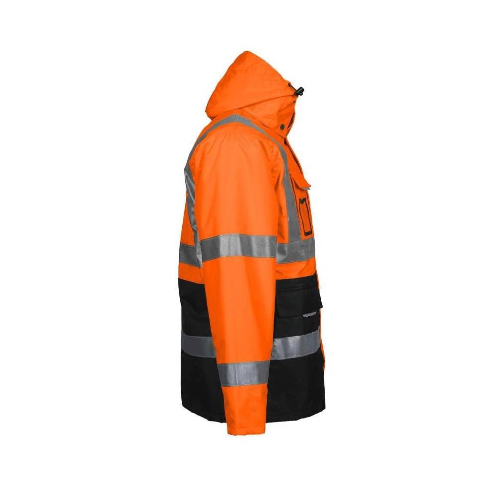 D-Work Parka de alta visibilidad de trabajo Wellington, talla M, naranja neón y resistente