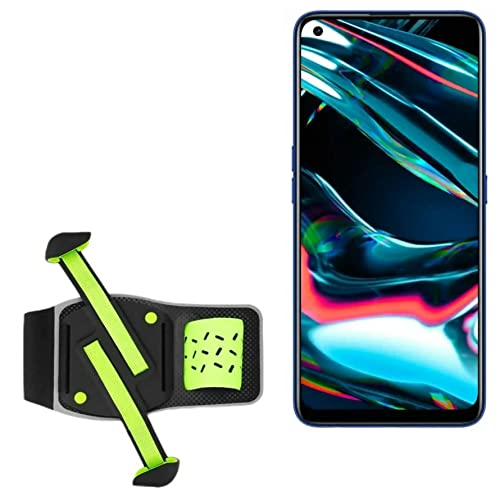 BoxWave Holster Compatible with Realme Q3t - FlexSport Armband, Adjustable Armband for Workout and Running - Stark Green