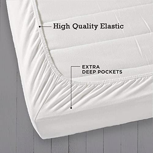 Dazzle Collection ®️100% Egyptian Cotton Sheet 200 Thread Count Bed Fitted Sheet Hotel Quality Bedding Set Soft & Crisp Cotton Caravan Campervan (King (Fitted Sheet) - Image 4