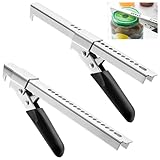 Dreyoo 2 Pack Adjustable Jar Can Opener, Multifunctional Stainless Steel Can Opener with Jar Gripper, Comfortable Grip Jar Lid Opener for Weak Hands, Seniors Arthritis, Kids Openers, 7.5 Inch