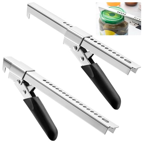 Dreyoo 2 Pack Adjustable Jar Can Opener, Multifunctional Stainless Steel Can Opener With Jar Gripper cover