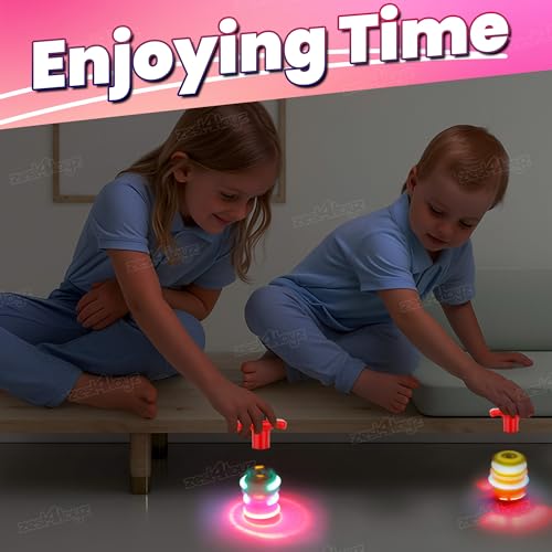 Image of Zest 4 Toyz Spinning Top for Kids Cartoon Design with Flashing LED Light Up and Dynamic Music Non-Toxic Toys for Boys & Girls (Pack of 1) Red