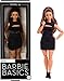 Produktbild Barbie Basics-Modell 5, Sammlerpuppe mit brünetten Haaren, schwarzem Minikleid und Absatzschuhen, Mode in universeller Passform, beweglichem Körper mit weiblichen Rundungen, JBH73