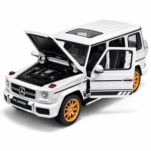 Image of 1:24 Scale Mercedes-Benz G 63 G Wagon Diecast Metal Car Model with Openable Doors & Bonnet, Light & Sound, Detailed Interior, Collectible SUV Toy for Kids & Adults (20 cm)